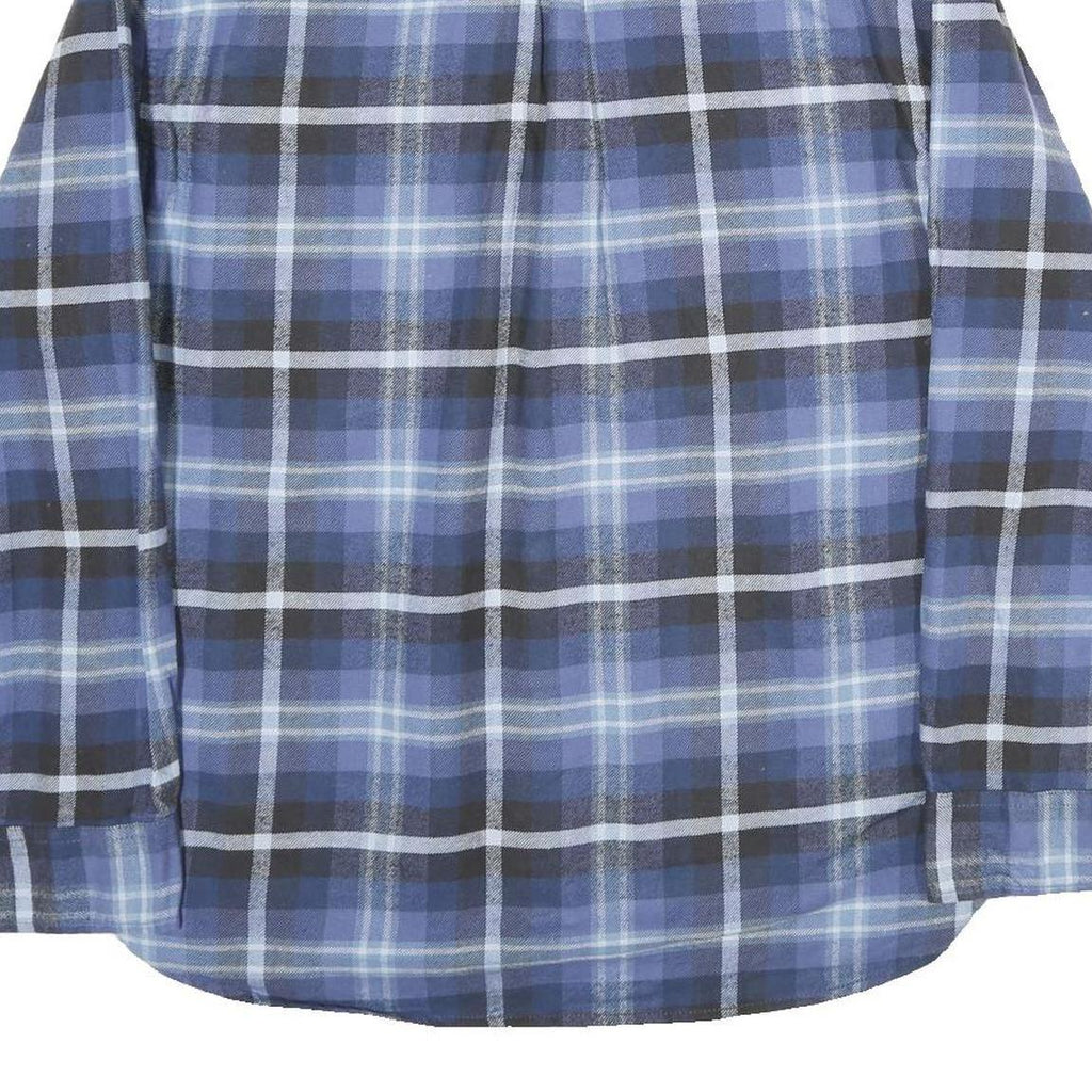 JACHS Mens Blue Black Check Shirt XL Casual Cotton Button Down Formal