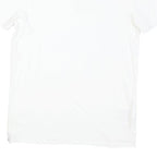 LACOSTE Mens White V-Neck Cotton Blend T-Shirt M Short Sleeve Classic