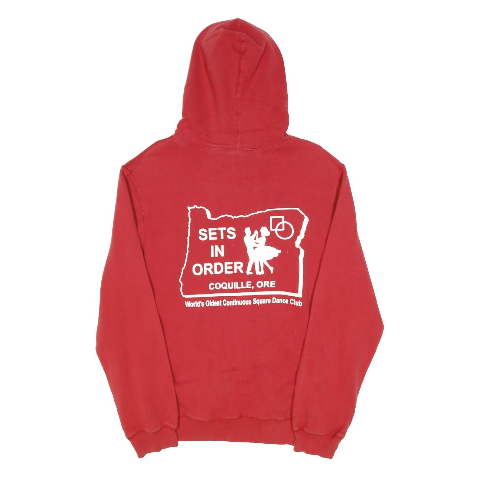 NIKE Mens Red Hoodie L Square Dance Club Cotton Blend Pullover Sweatshirt