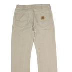 CARHARTT Mens Regular Fit Beige Cotton Blend Straight Leg Trousers W32 L30