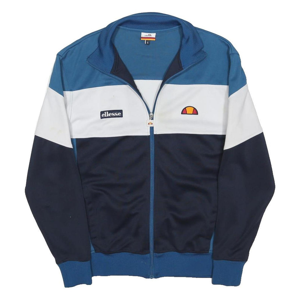 ELLESSE Mens Blue White Navy Polyester Blend Zip Jacket S Sportswear Track Top