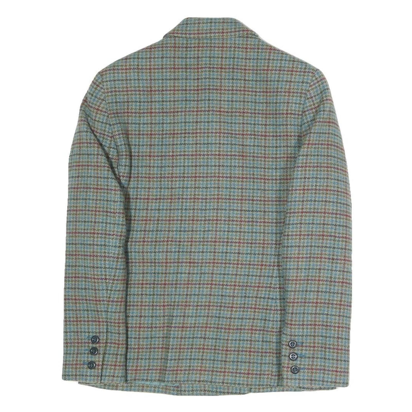 PETITE SOPHISTICATE Womens Blue Check Jacket UK 6 Polyester Blend Button Double