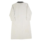 Womens Cream Jacket S Cotton Button Check Collar Classic Outerwear