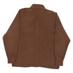 ALEXANDER Womens Brown Shirt L Polyester Long Sleeve Casual Pocket Detail