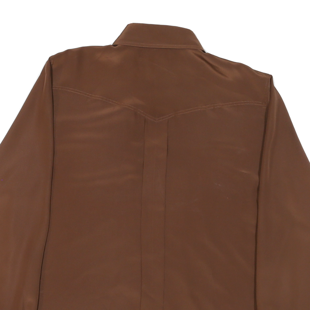 ALEXANDER Womens Brown Shirt L Polyester Long Sleeve Casual Pocket Detail