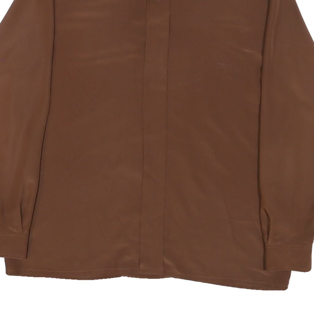 ALEXANDER Womens Brown Shirt L Polyester Long Sleeve Casual Pocket Detail