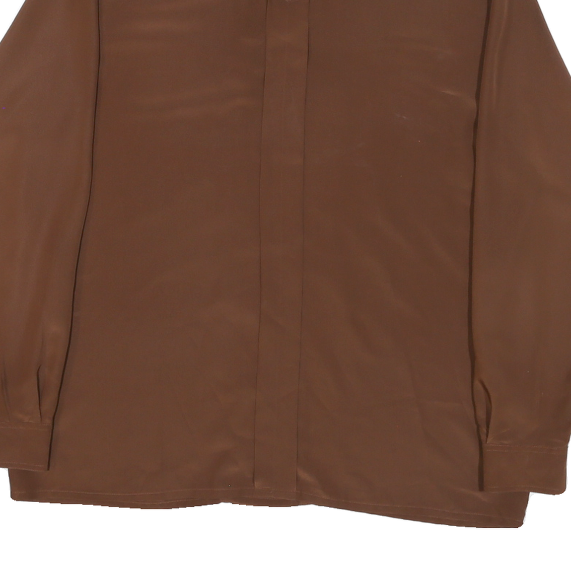 ALEXANDER Womens Brown Shirt L Polyester Long Sleeve Casual Pocket Detail