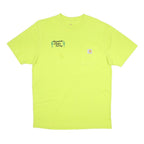 CARHARTT Mens Yellow Wagenfuhr Timber Falling Pocket T-Shirt M Short Sleeve Crew