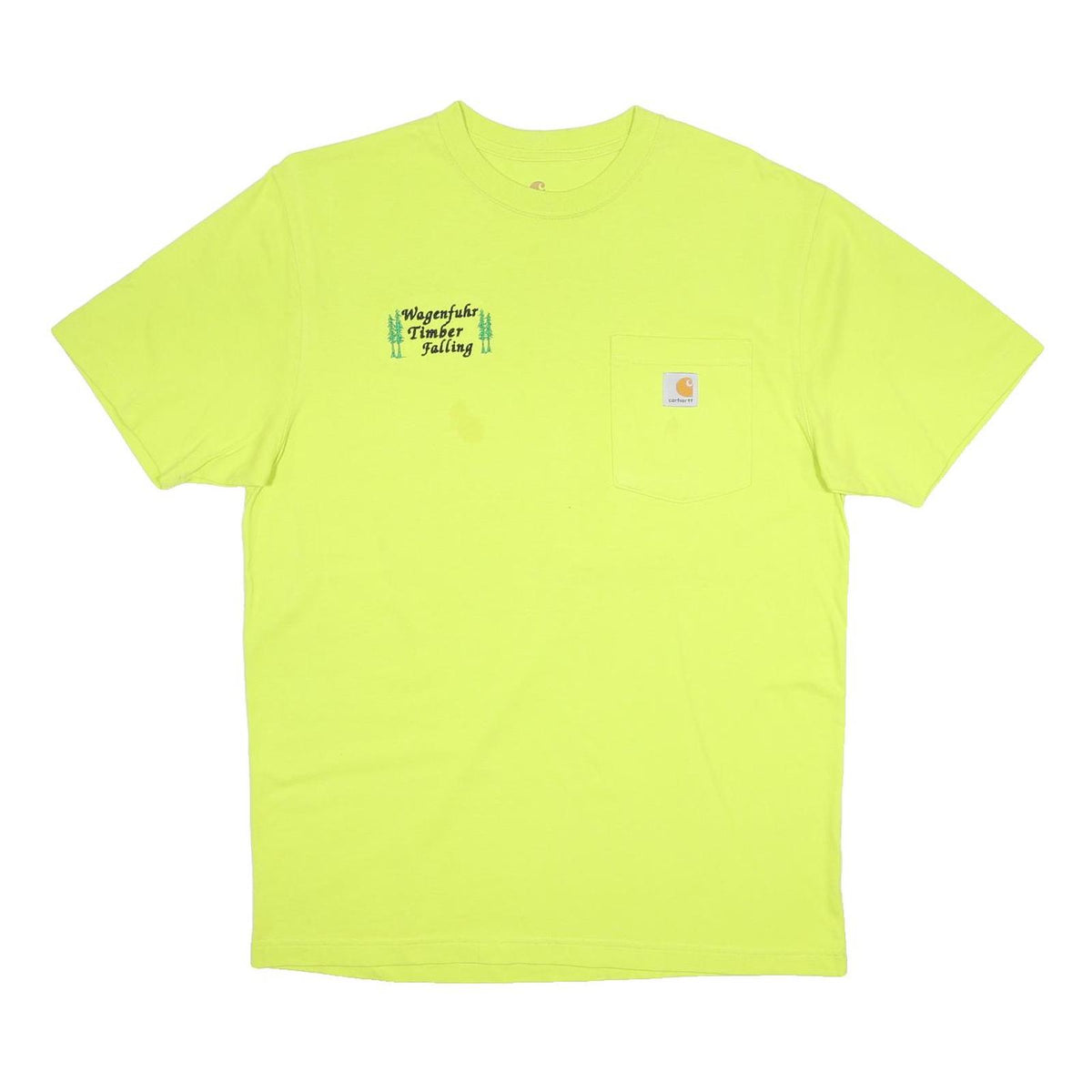 CARHARTT Mens Yellow Wagenfuhr Timber Falling Pocket T-Shirt M Short Sleeve Crew