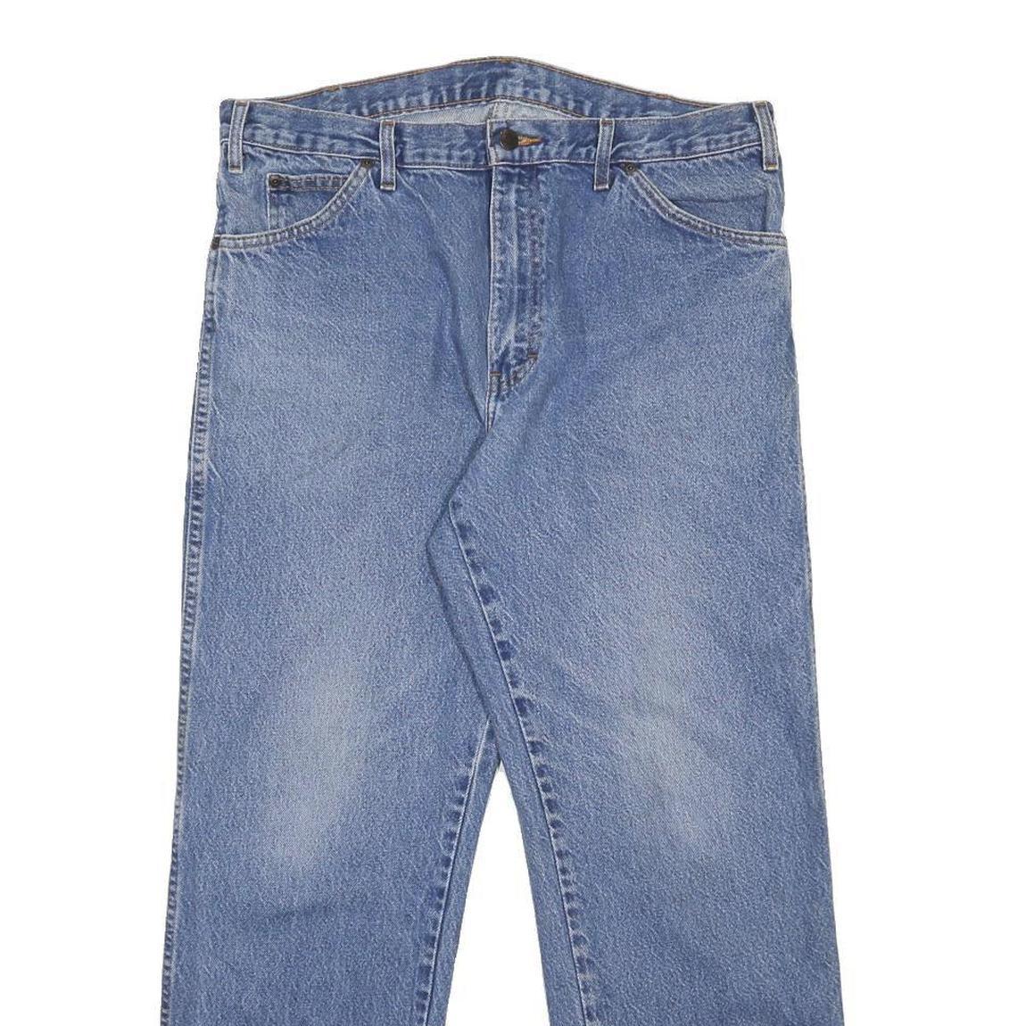 DICKIES Mens Regular Blue Denim Jeans W36 L30 Classic Cotton Zip Pocket Workwear