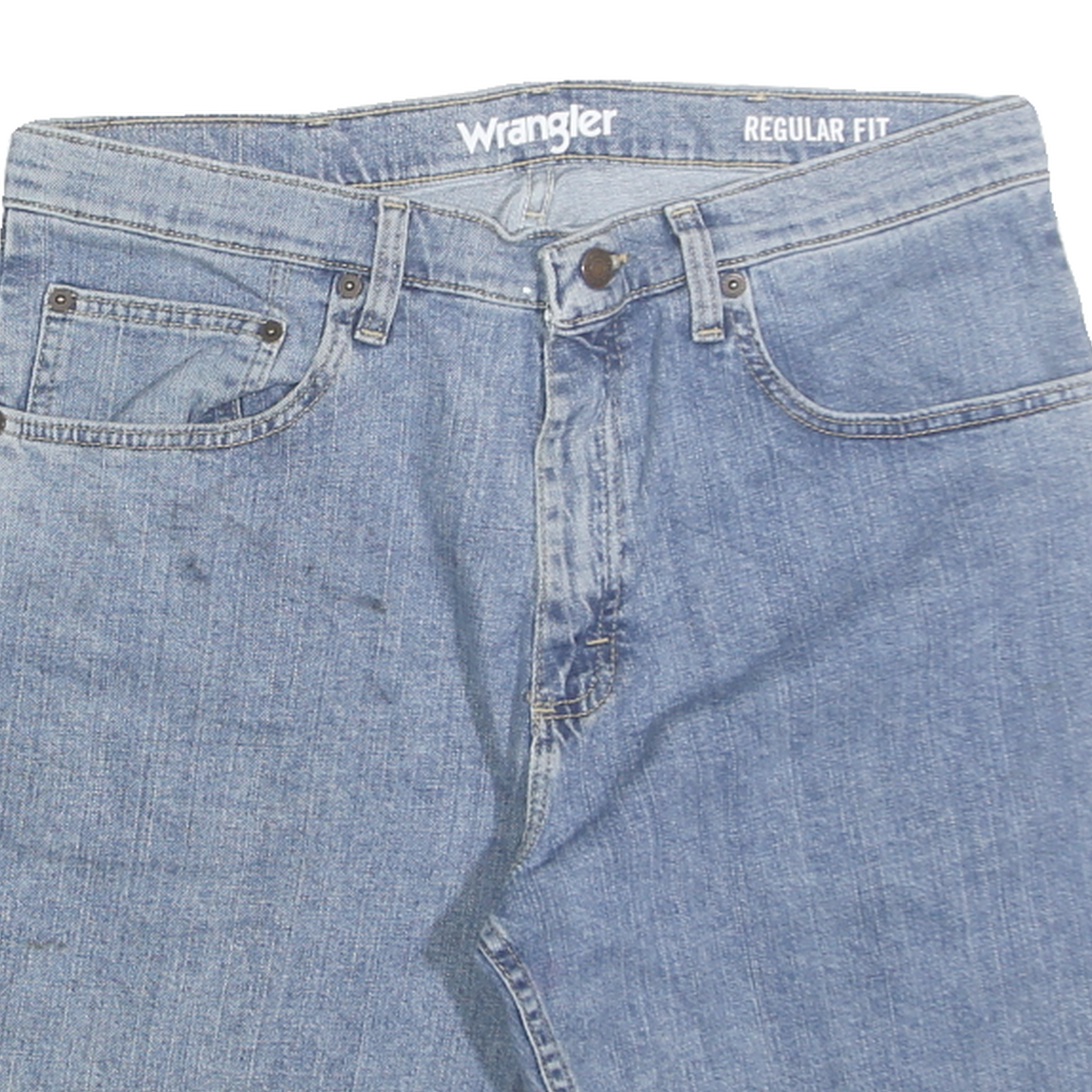 WRANGLER Mens Denim Blue Regular Fit Shorts L W34 Casual Cotton Blend