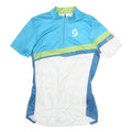 SCOTT Mens Blue & White Cycling Jersey S Short Sleeve 1/4 Zip Contessa Logo