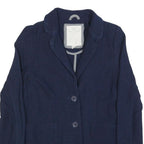 WHITE STUFF Womens Navy Blue Button Jacket UK 10 Cotton Casual Tailored Blazer
