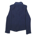 WHITE STUFF Womens Navy Blue Button Jacket UK 10 Cotton Casual Tailored Blazer