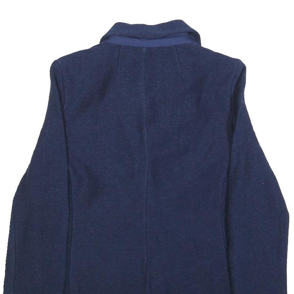 WHITE STUFF Womens Navy Blue Button Jacket UK 10 Cotton Casual Tailored Blazer