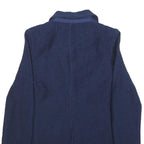 WHITE STUFF Womens Navy Blue Button Jacket UK 10 Cotton Casual Tailored Blazer