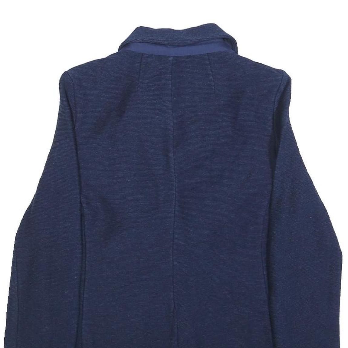 WHITE STUFF Womens Navy Blue Button Jacket UK 10 Cotton Casual Tailored Blazer