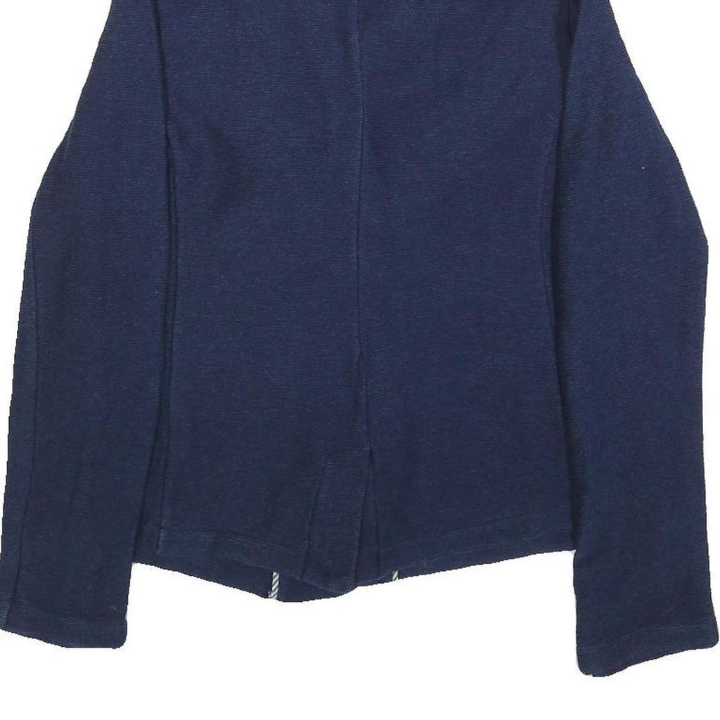 WHITE STUFF Womens Navy Blue Button Jacket UK 10 Cotton Casual Tailored Blazer