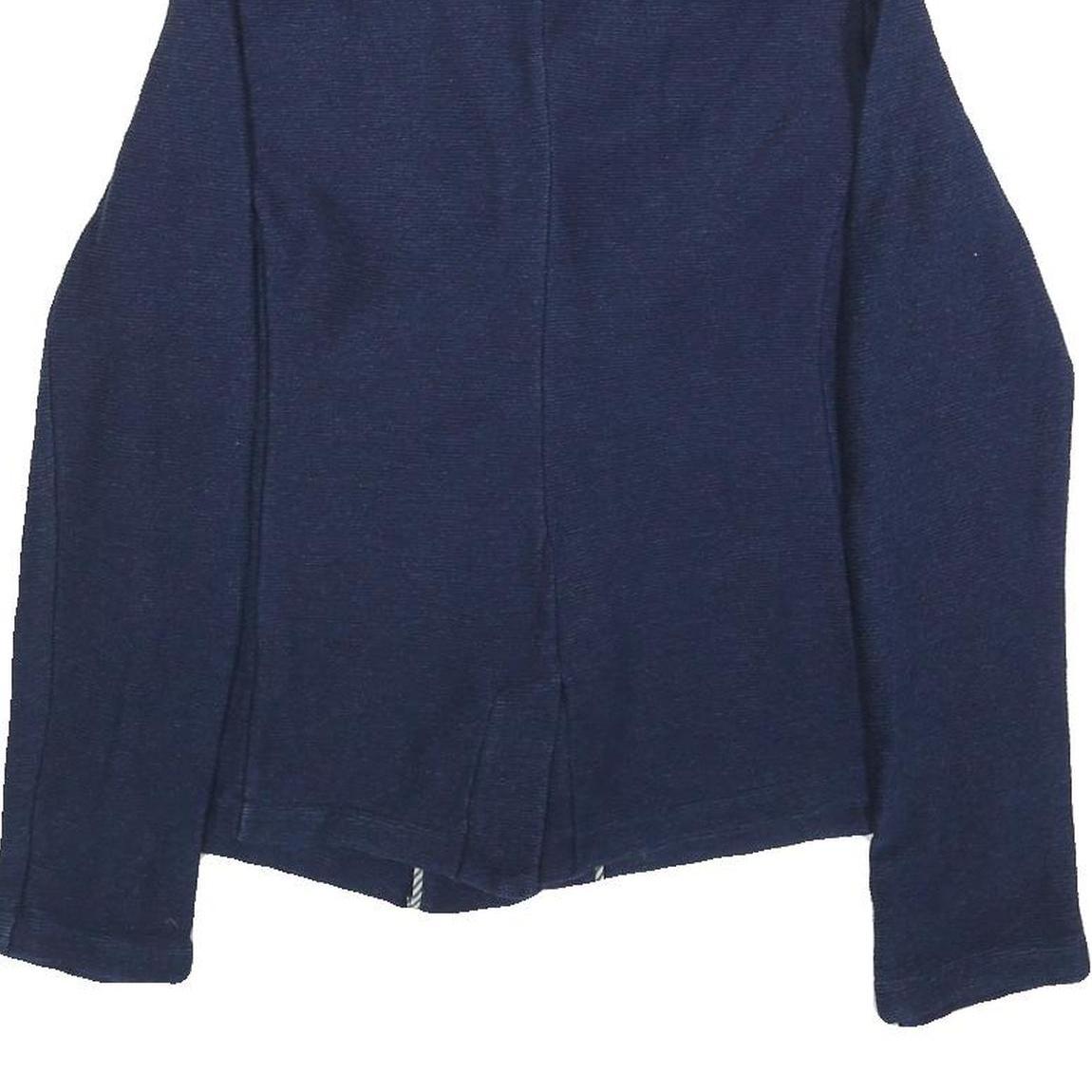 WHITE STUFF Womens Navy Blue Button Jacket UK 10 Cotton Casual Tailored Blazer