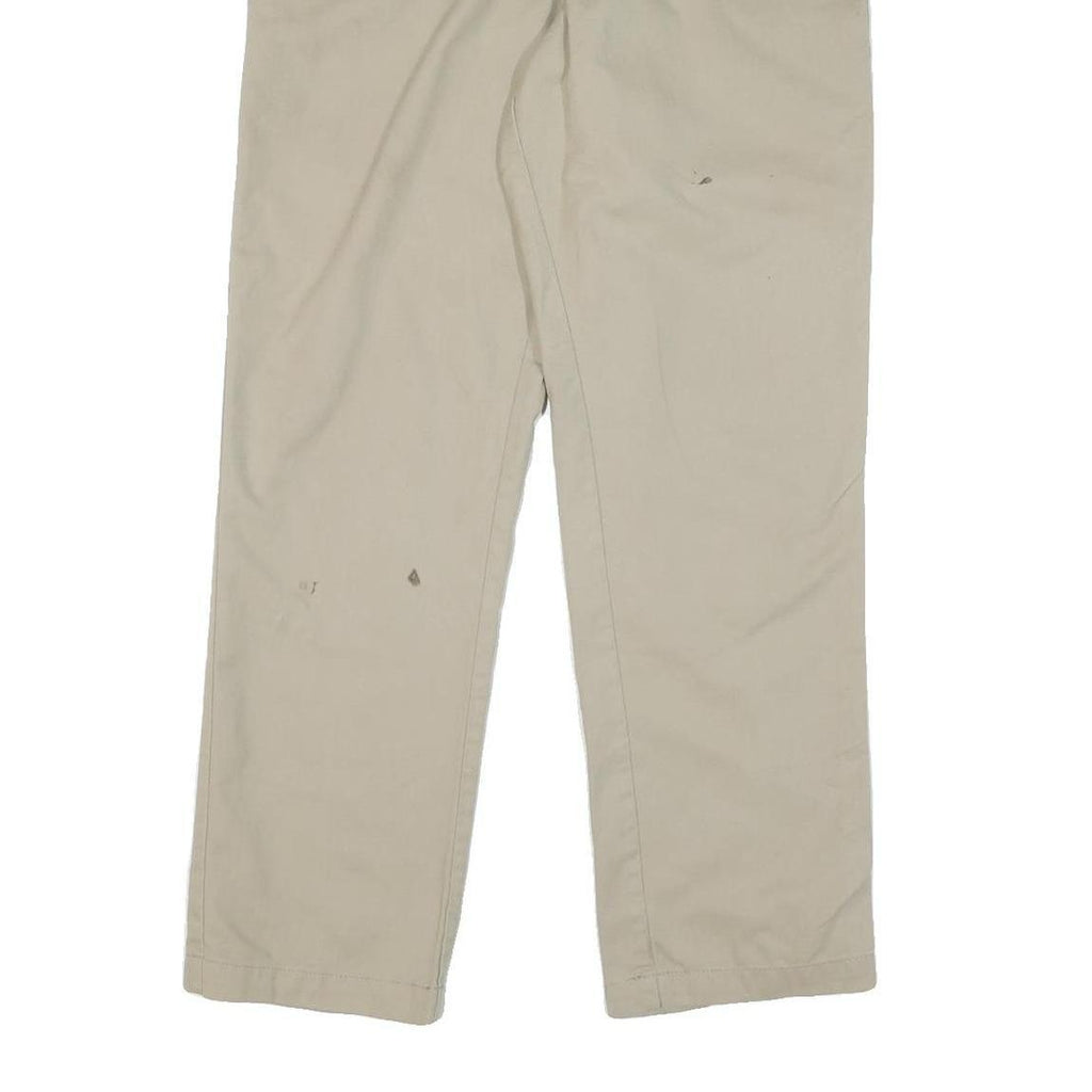DICKIES Mens Cotton Blend Beige Regular Fit Straight Trousers W32 L30 Casual