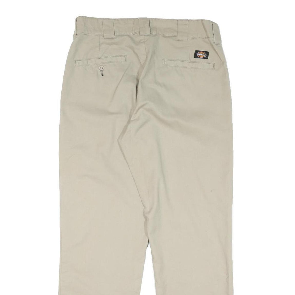 DICKIES Mens Cotton Blend Beige Regular Fit Straight Trousers W32 L30 Casual
