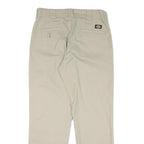 DICKIES Mens Cotton Blend Beige Regular Fit Straight Trousers W32 L30 Casual