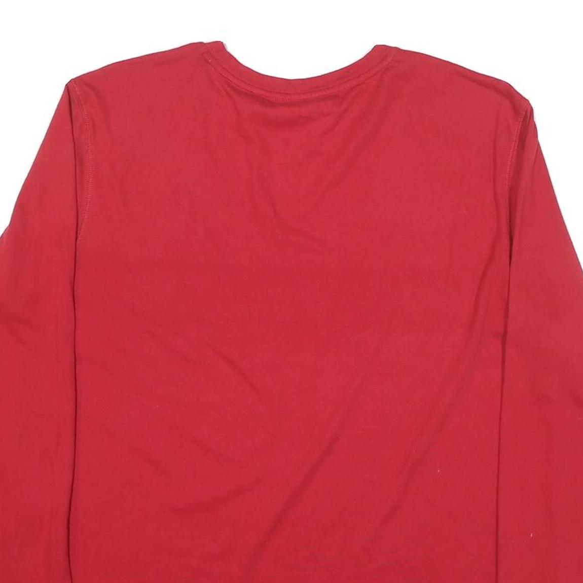 NAUTICA Mens Red Long Sleeve Crew Neck Cotton Blend T-Shirt M Graphic Print