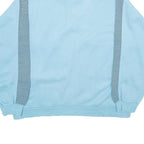 Mens Blue Sweatshirt Polo Collar S Striped Zip Pockets Cotton Blend Pullover