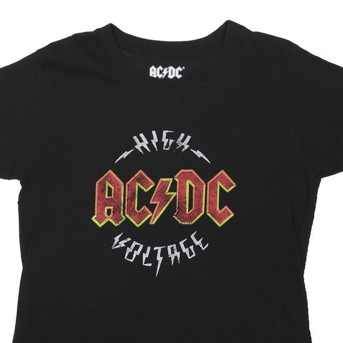 ACDC Womens Black High Voltage Graphic T-Shirt XL Short Sleeve Crew Neck