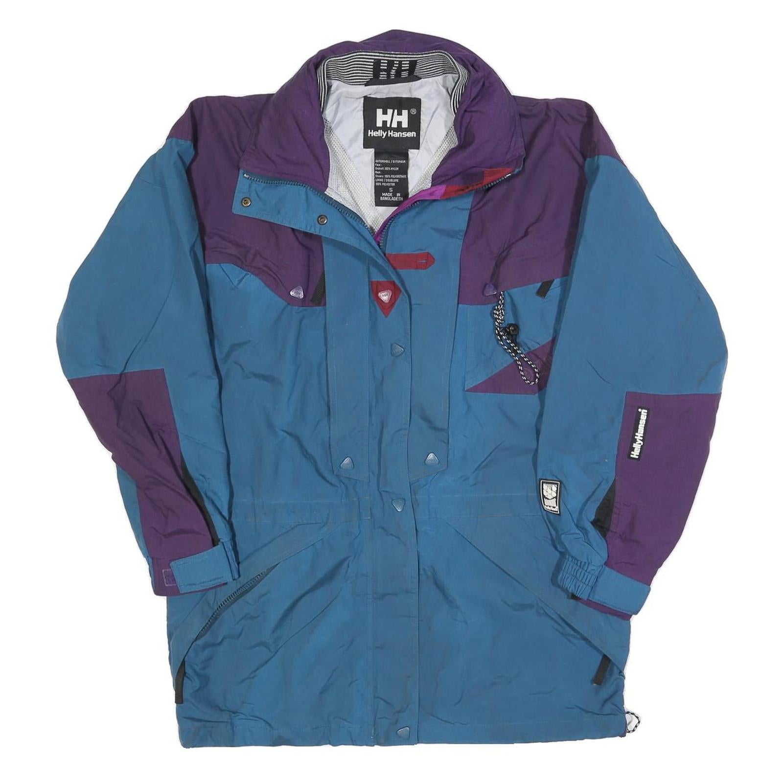 HELLY HANSEN Womens Blue & Purple Outdoor Jacket S Polyester Blend Zipped