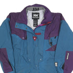 HELLY HANSEN Womens Blue & Purple Outdoor Jacket S Polyester Blend Zipped