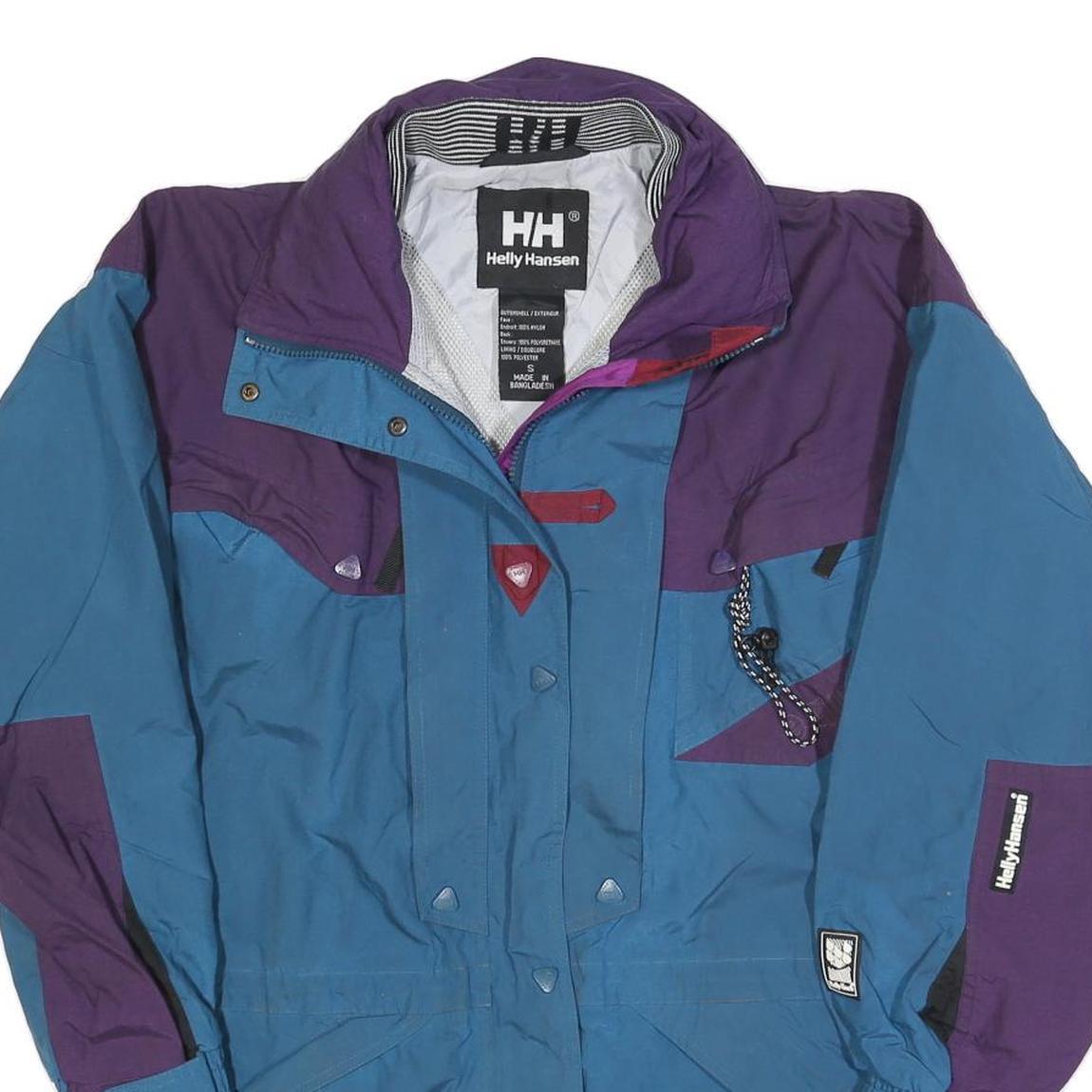 HELLY HANSEN Womens Blue & Purple Outdoor Jacket S Polyester Blend Zipped