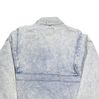 HORIZON Mens Blue Cotton Denim Jacket L Zip Front Casual 1990s Style