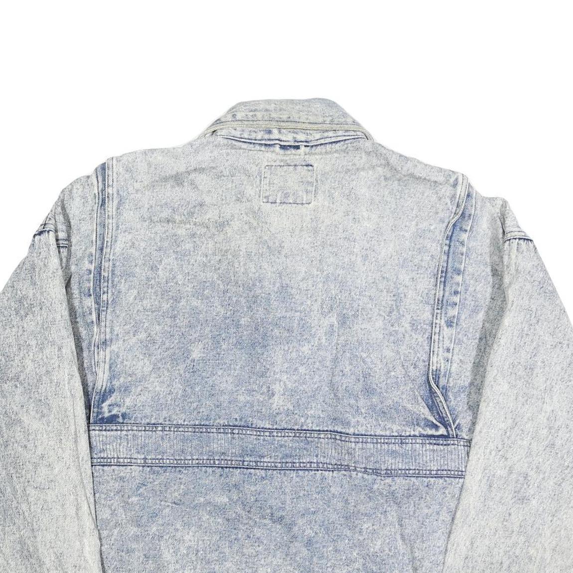 HORIZON Mens Blue Cotton Denim Jacket L Zip Front Casual 1990s Style