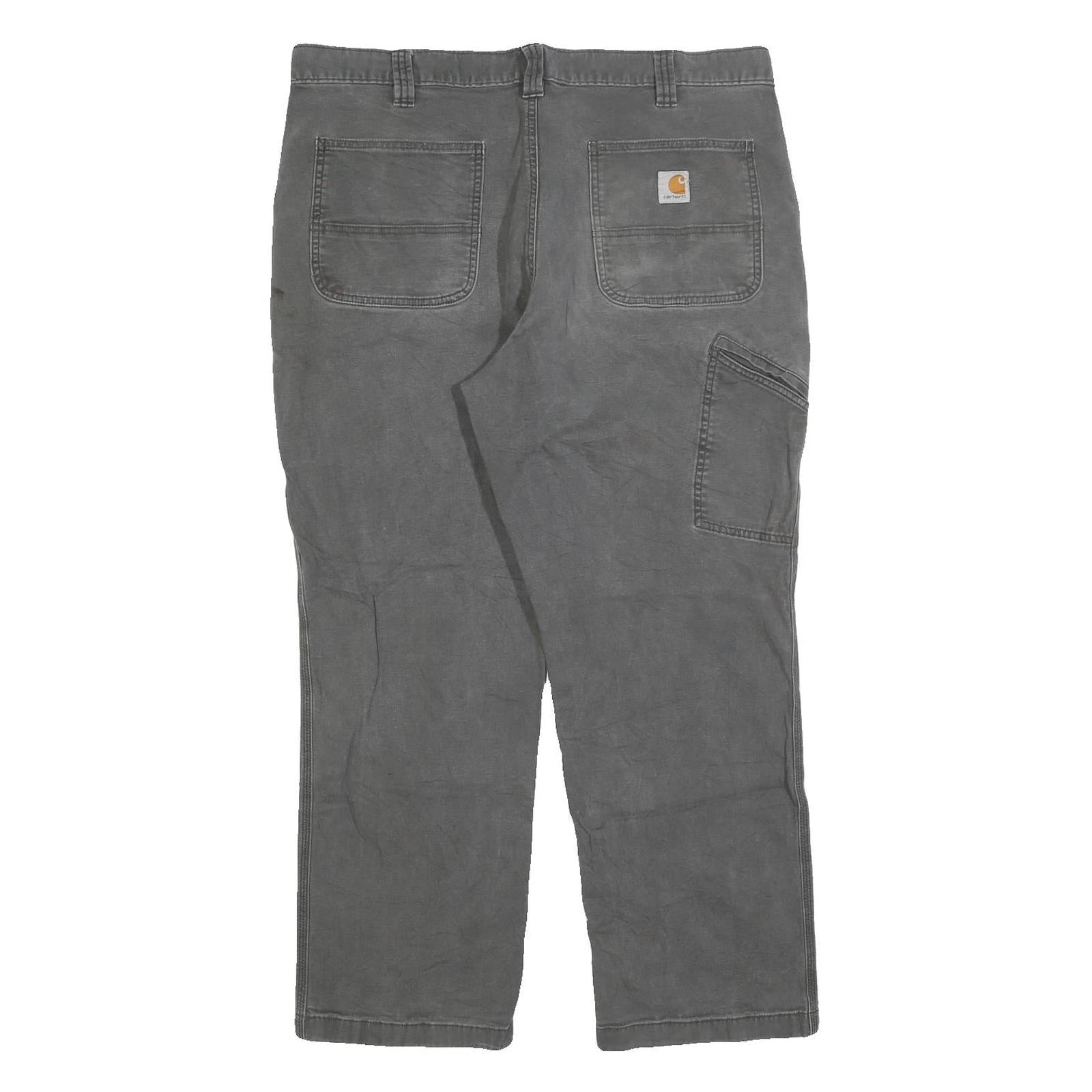 CARHARTT Mens Relaxed Fit Grey Jeans Cotton Blend Zip W40 L30 Workwear Durable