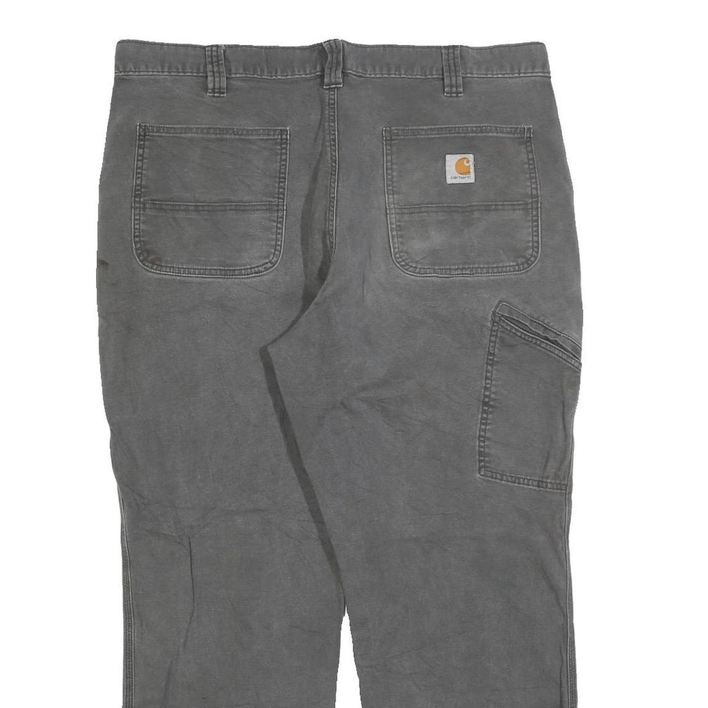CARHARTT Mens Relaxed Fit Grey Jeans Cotton Blend Zip W40 L30 Workwear Durable
