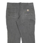 CARHARTT Mens Relaxed Fit Grey Jeans Cotton Blend Zip W40 L30 Workwear Durable