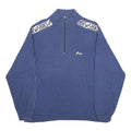 ASICS Mens Blue Half Zip M Cotton Blend Sweatshirt Logo Tape Shoulder