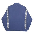 ASICS Mens Blue Half Zip M Cotton Blend Sweatshirt Logo Tape Shoulder