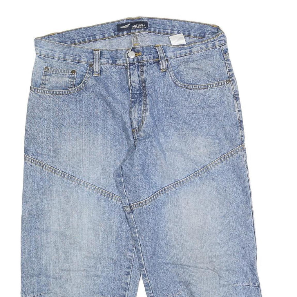 ARIZONA JEAN COMPANY Mens Denim Blue Casual Shorts M W32 Patchwork