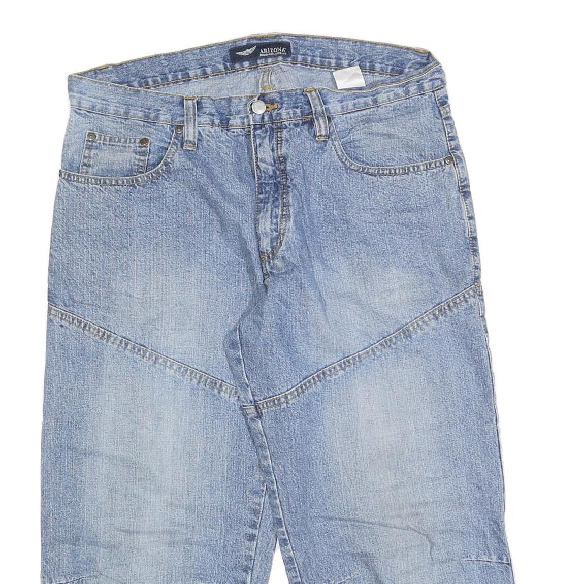 ARIZONA JEAN COMPANY Mens Denim Blue Casual Shorts M W32 Patchwork