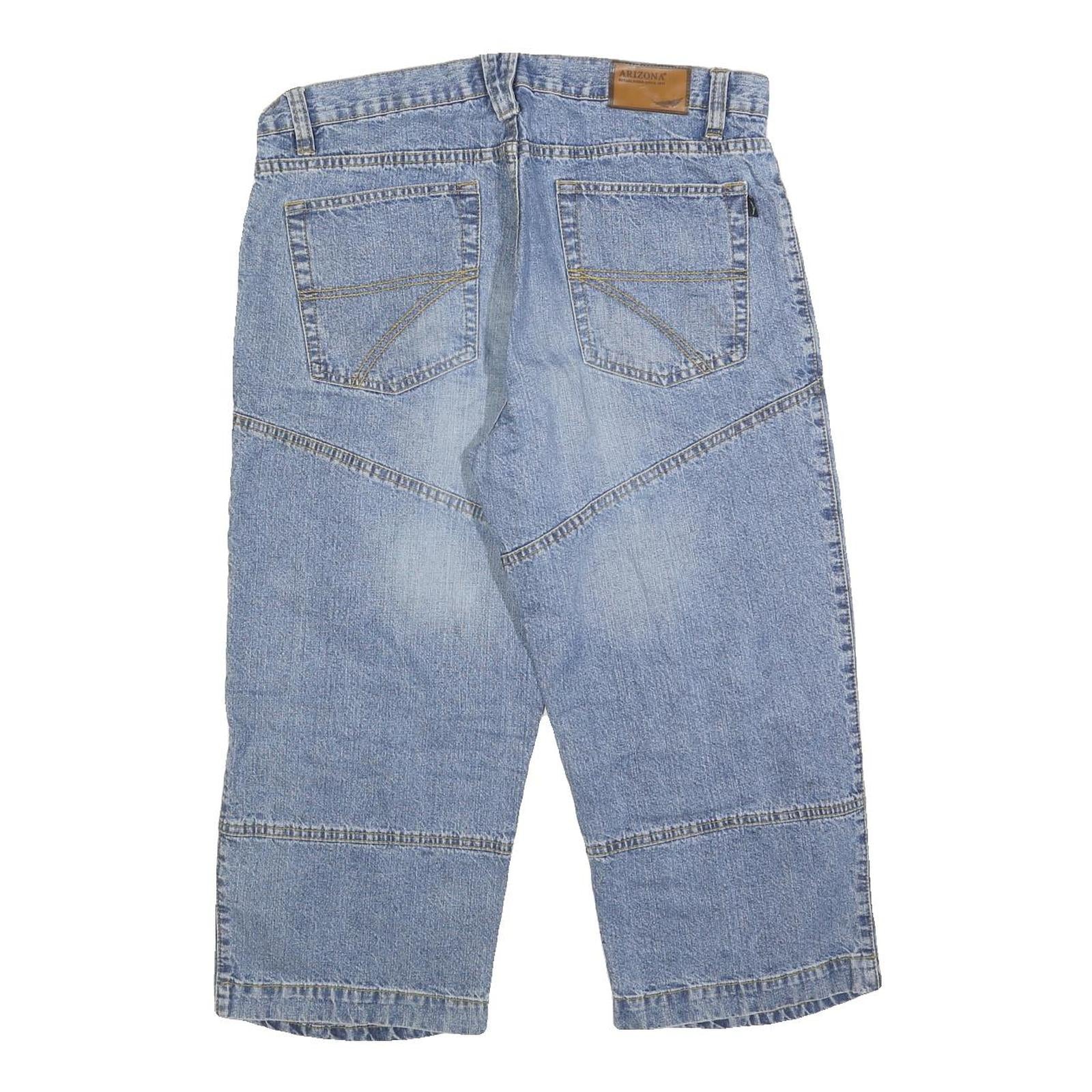 ARIZONA JEAN COMPANY Mens Denim Blue Casual Shorts M W32 Patchwork
