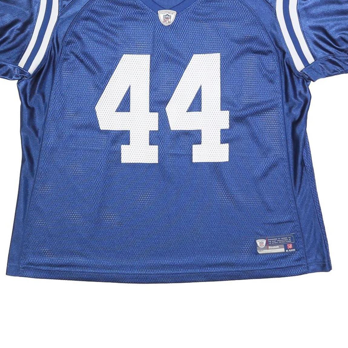 REEBOK Womens Blue NFL 44 Football Shirt 2XL Short Sleeve V-Neck Mesh Sports