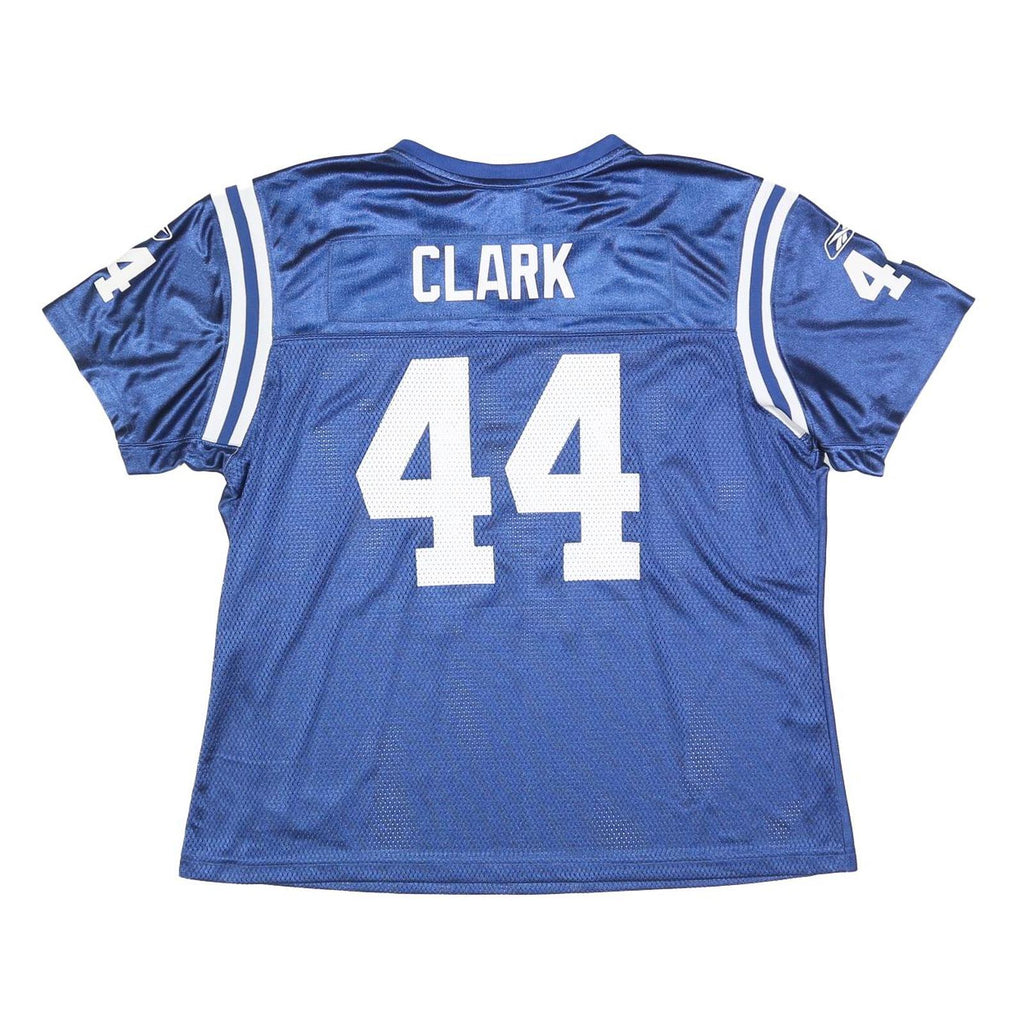 REEBOK Womens Blue NFL 44 Football Shirt 2XL Short Sleeve V-Neck Mesh Sports