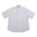 PAUL & SHARK Mens White & Multicolour Stripe Shirt XL Short Sleeve Cotton Casual