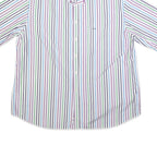 PAUL & SHARK Mens White & Multicolour Stripe Shirt XL Short Sleeve Cotton Casual