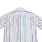 PAUL & SHARK Mens White & Multicolour Stripe Shirt XL Short Sleeve Cotton Casual