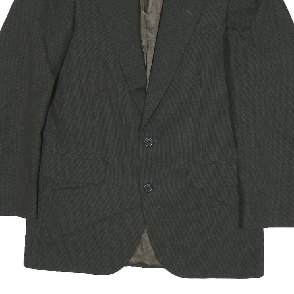 Mens Black Button Jacket M Polyester Blend Plain Classic Formal Wear