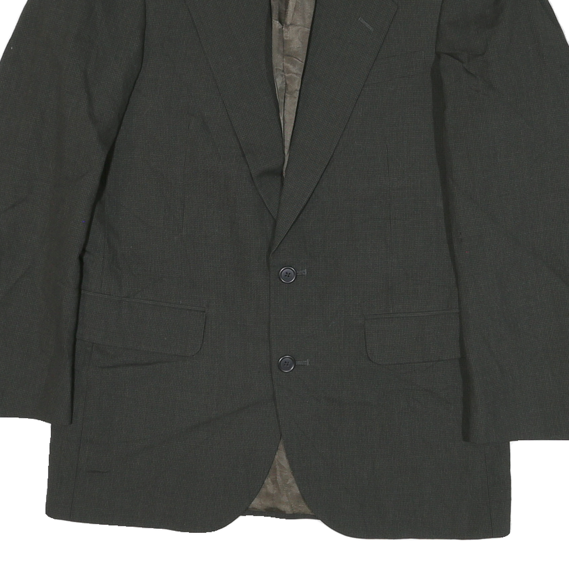 Mens Black Button Jacket M Polyester Blend Plain Classic Formal Wear