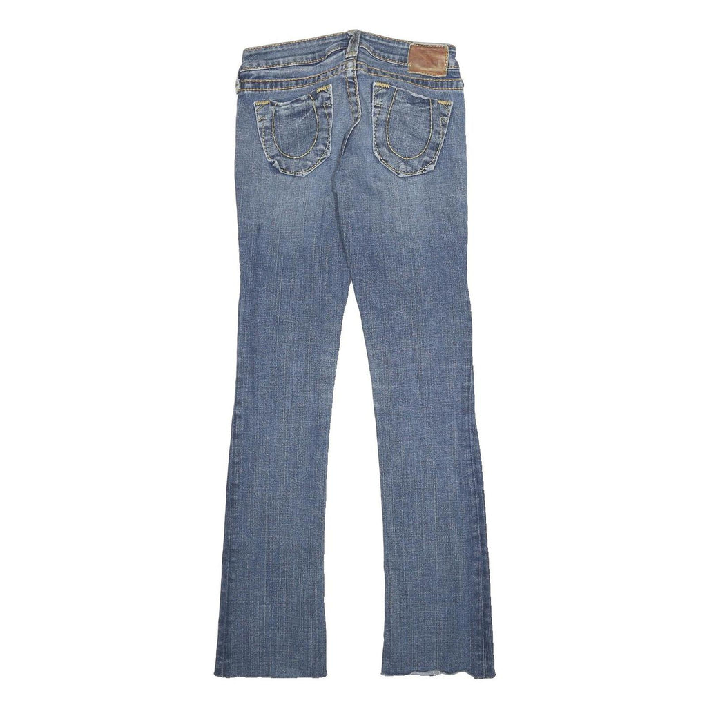 TRUE RELIGION Womens Blue Slim Bootcut Denim Medium Cotton Blend W26 L31 Zip